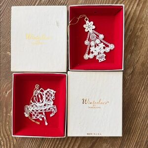 Vintage Winterlace by Tamerlane set of 2 ornaments in original box